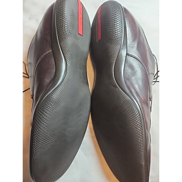 PRADA Men’s Brown Leather Apron-Toe Derby Shoes 14E Wide Made in Italy - Picture 9 of 9